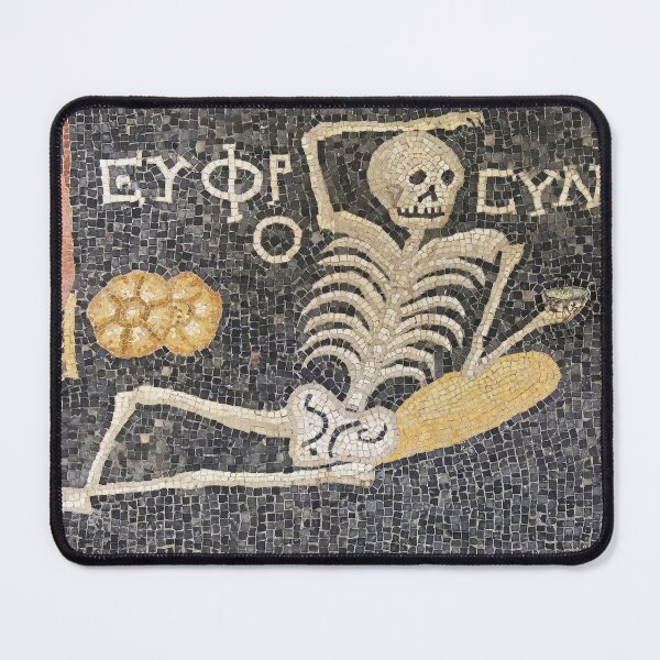 Item preview, Be Cheerful Roman Skeleton Mosaic Art designed and sold by Retr0Tshirts.