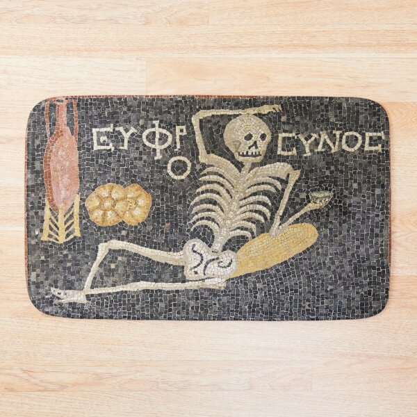 Item preview, Be Cheerful Roman Skeleton Mosaic Art designed and sold by Retr0Tshirts.