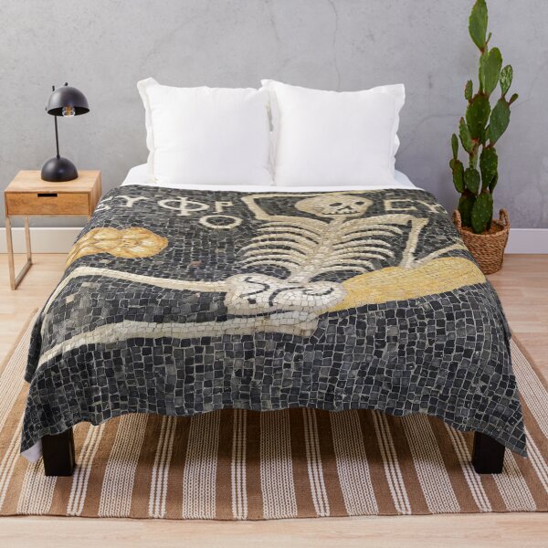 Item preview, Be Cheerful Roman Skeleton Mosaic Art designed and sold by Retr0Tshirts.