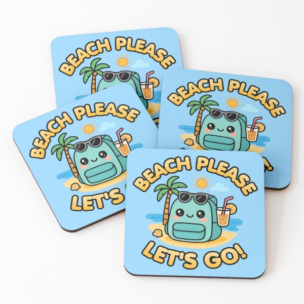 Item preview, Beach Please, Let’s Go! Kawaii Summer Backpack designed and sold by Karma Design.