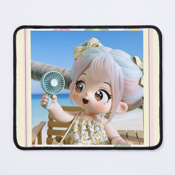 Item preview, Kawaii Summer Beach Doll – Pastel Beach Vibes designed and sold by Nicole_83.