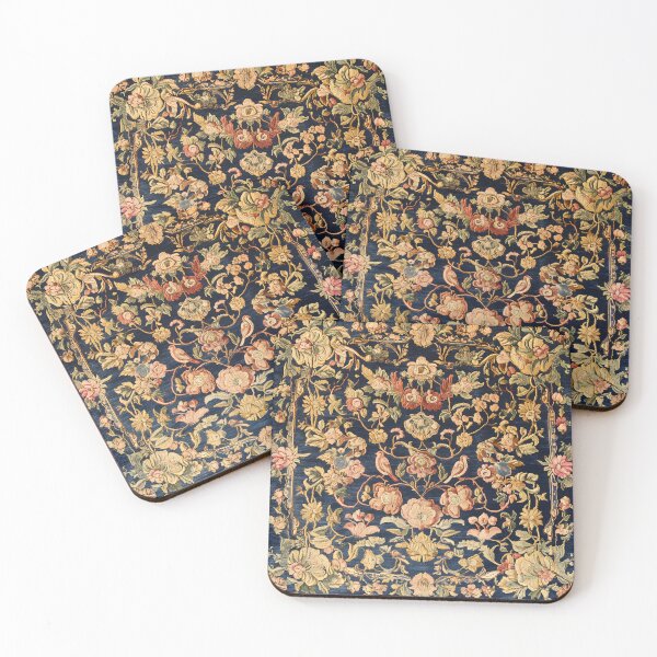 Item preview, 17th Century Chinese Floral Rug Antique Oriental Textile Pattern designed and sold by GrinGalore.