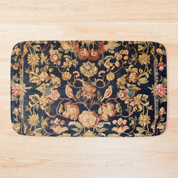 Item preview, 17th Century Chinese Floral Rug Antique Oriental Textile Pattern designed and sold by GrinGalore.