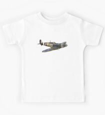 SPITFIRE, British, Airplane, Fighter, WWII, 1942, Spitfire VB, 222 Squadron, cut out Kids Tee
