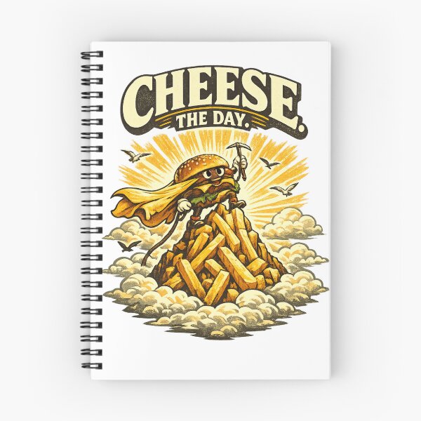 Item preview, Cheese The Day Funny Burger Mountain Vintage Graphic T-Shirt & Sticker designed and sold by irfanshikh.
