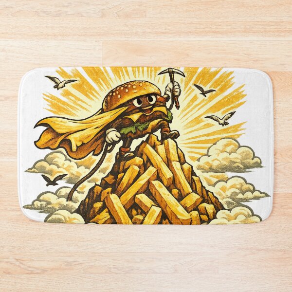 Item preview, Cheese The Day Funny Burger Mountain Vintage Graphic T-Shirt & Sticker designed and sold by irfanshikh.