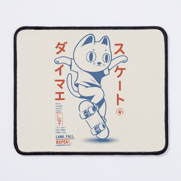 Item preview, Skater Cat | Japanese Retro Skateboarding Graphic designed and sold by bisha.
