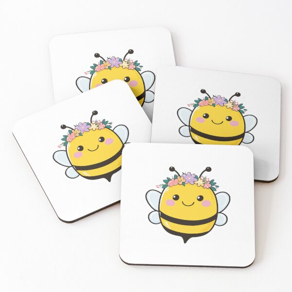 Item preview, Flower Crown Bee Cute Kawaii Bumblebee designed and sold by StickerMan17.
