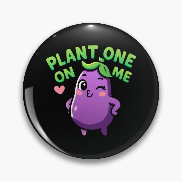 Item preview, Kawaii Chibi Eggplant Pun – Plant One On Me Funny  designed and sold by Karma Design.