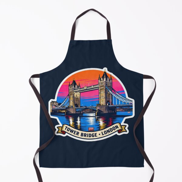 Item preview, Tower Bridge London Sunset Sticker – Retro Travel Illustration designed and sold by The Digital Compass.