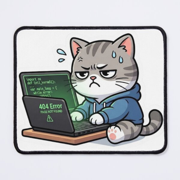 Item preview, Funny Coder Cat 404 Error Programmer T-Shirt, Cute Developer Hoodie & Laptop Sticker designed and sold by chanshoping.