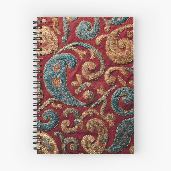 Item preview, Luxury Oriental Paisley Embroidery Pattern Antique Silk Textile designed and sold by GrinGalore.