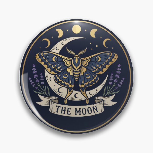 Item preview, Celestial Moth and Moon Tarot Aesthetic Illustration designed and sold by CurioStick.
