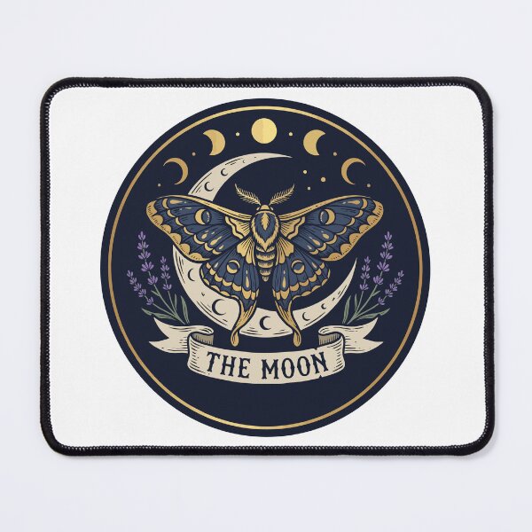 Item preview, Celestial Moth and Moon Tarot Aesthetic Illustration designed and sold by CurioStick.