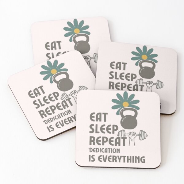 Item preview, Eat Sleep Repeat Dedication Is Everything | Kettlebell Gym Workout designed and sold by LUKOWEAR.