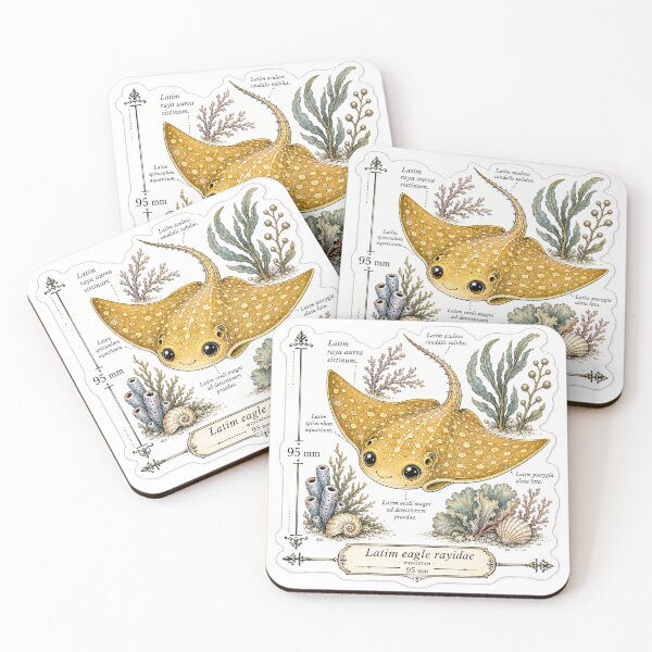 Item preview, Cute Vintage Eagle Ray Sticker - Scientific Ocean Plate designed and sold by PND7777.