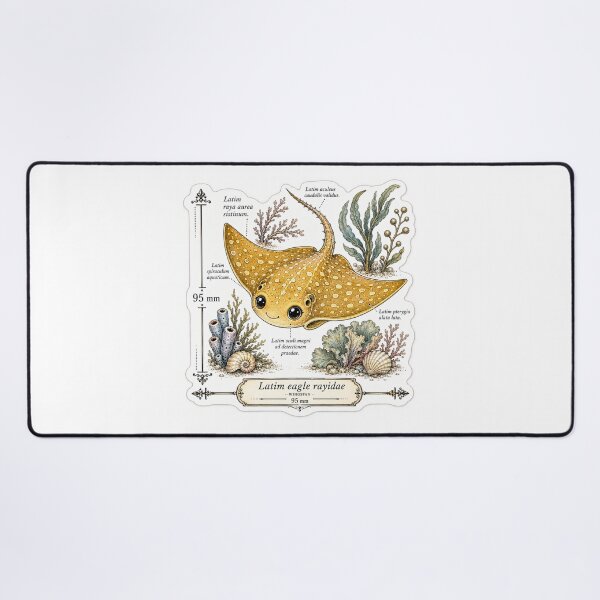 Item preview, Cute Vintage Eagle Ray Sticker - Scientific Ocean Plate designed and sold by PND7777.