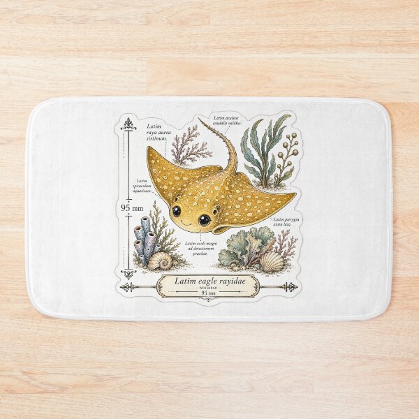 Item preview, Cute Vintage Eagle Ray Sticker - Scientific Ocean Plate designed and sold by PND7777.