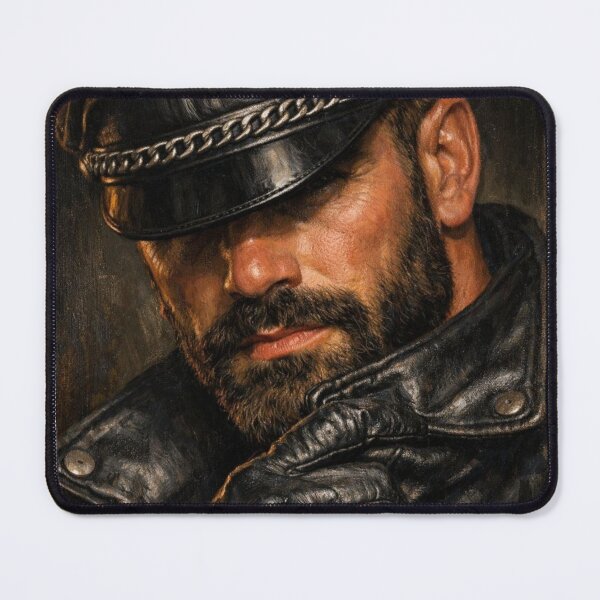 Item preview, Gay Leather Bar Daddy Tough Love Berlin Hyper-Realism Leder Pride Gay Art designed and sold by ItsAKinkThing.