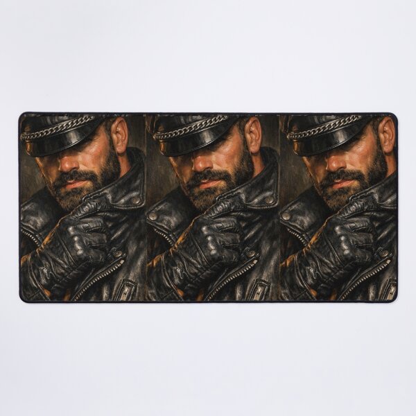 Item preview, Gay Leather Bar Daddy Tough Love Berlin Hyper-Realism Leder Pride Gay Art designed and sold by ItsAKinkThing.