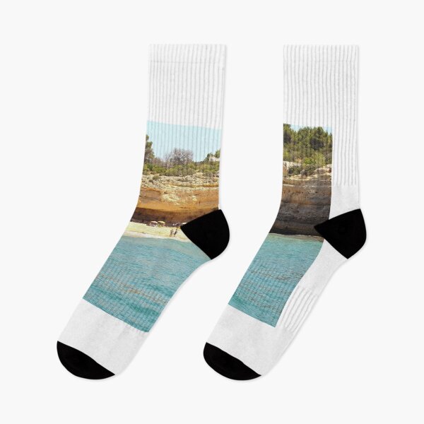 Item preview, Sunny Beach with Rocky Cliffs designed and sold by eddiebarronshop.