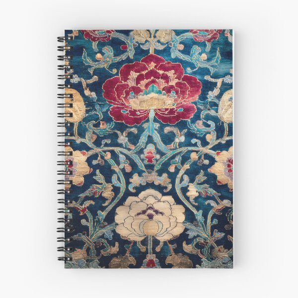 Item preview, Antique Chinese Silk Rug with Peonies Luxury Oriental Textile designed and sold by GrinGalore.