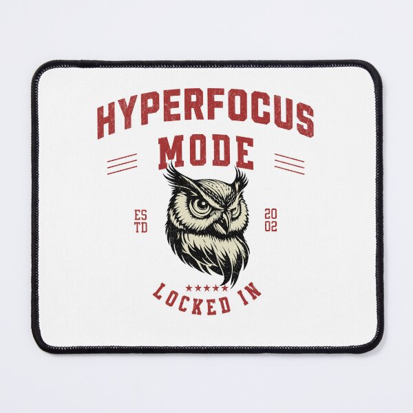 Item preview, Hyperfocus Mode Locked In Owl Varsity T-Shirt designed and sold by lenalenspod.