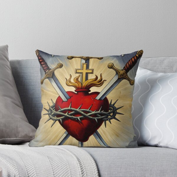 Item preview, Vintage Three of Swords Tarot Card - Sacred Heart Pierced by Swords designed and sold by infinitearte.