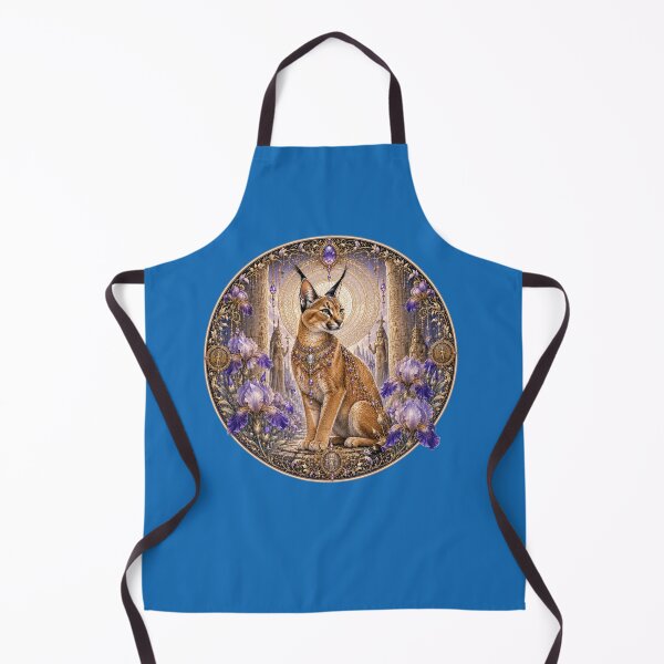 Item preview, Sacred Caracal of Ancient Egypt | Art Nouveau Fantasy with Purple Iris designed and sold by sunbowjp stadio.