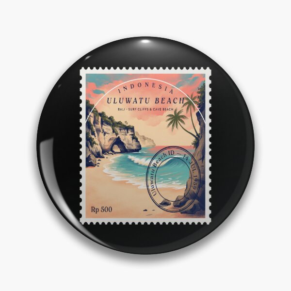 Item preview, Uluwatu Beach Bali Surf Cliff Cave Stamp Sticker designed and sold by stickercuffs.