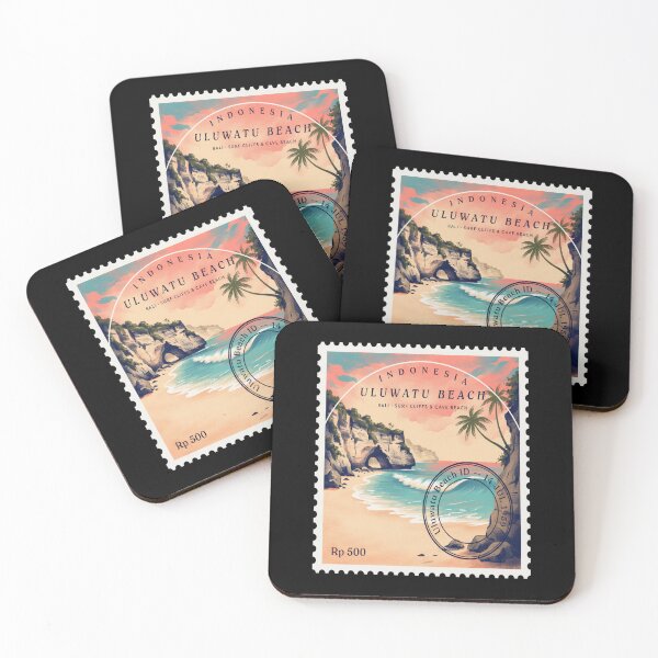 Item preview, Uluwatu Beach Bali Surf Cliff Cave Stamp Sticker designed and sold by stickercuffs.