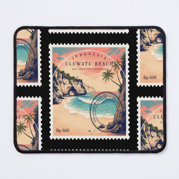 Item preview, Uluwatu Beach Bali Surf Cliff Cave Stamp Sticker designed and sold by stickercuffs.