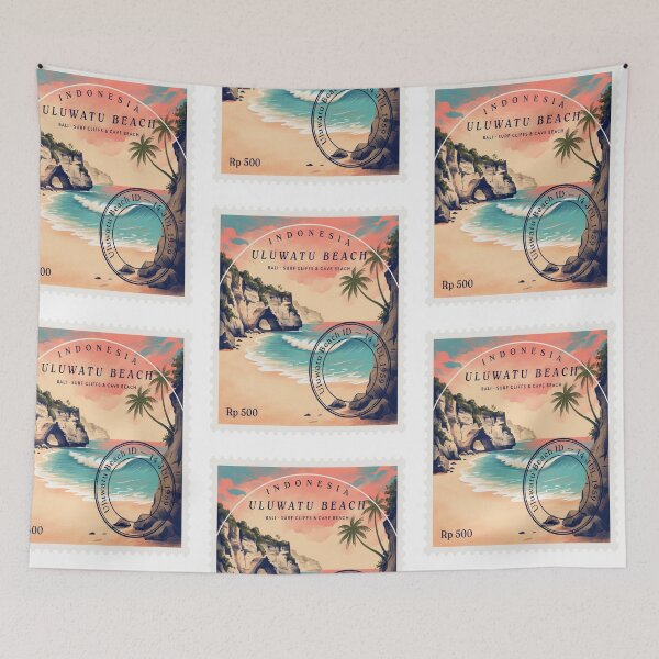 Item preview, Uluwatu Beach Bali Surf Cliff Cave Stamp Sticker designed and sold by stickercuffs.