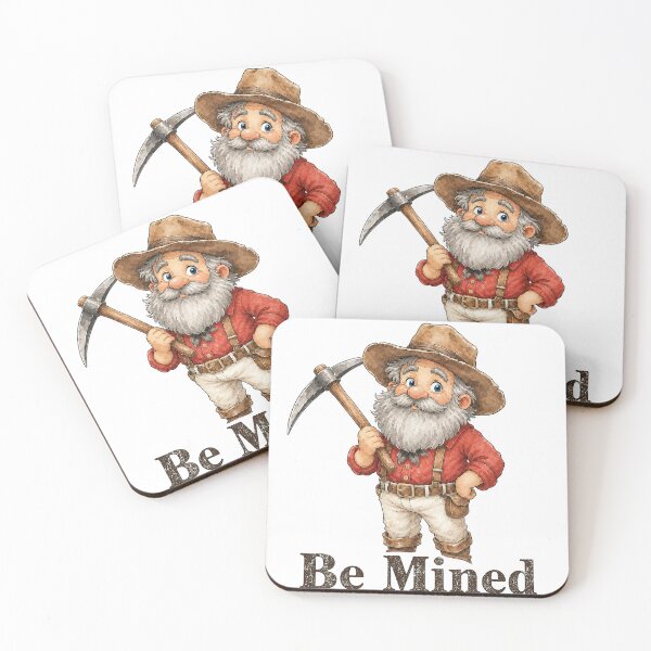 Item preview, Be Mined Old Time Gold Prospector Miner Watercolor Chibi Art designed and sold by ArtisticDesignsbyLinda.
