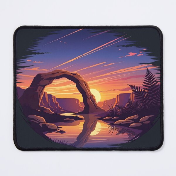 Item preview, Ancient Stone Arch Sunset Canyon Nature Illustration designed and sold by artscripts.