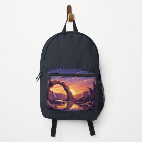 Item preview, Ancient Stone Arch Sunset Canyon Nature Illustration designed and sold by artscripts.