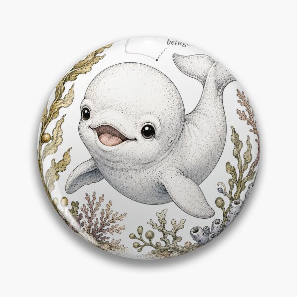 Item preview, Cute Vintage Beluga Whale Sticker - Scientific Arctic Plate designed and sold by PND7777.