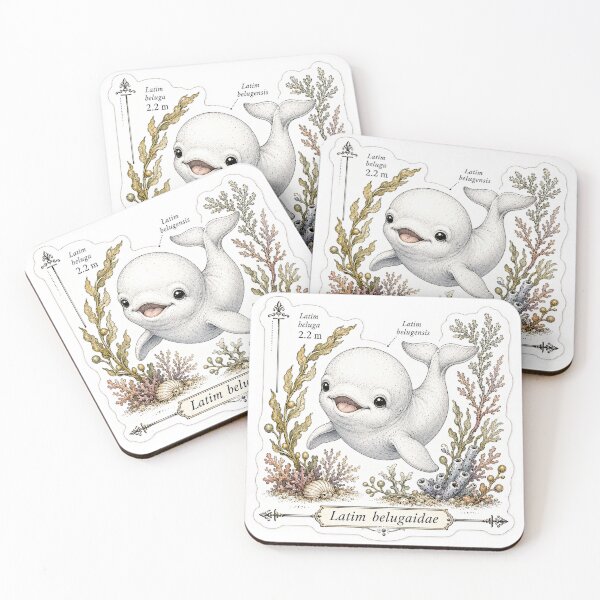 Item preview, Cute Vintage Beluga Whale Sticker - Scientific Arctic Plate designed and sold by PND7777.