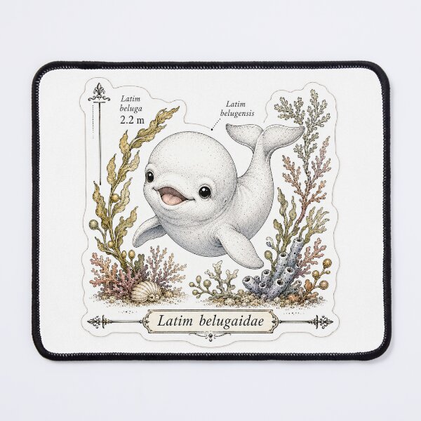 Item preview, Cute Vintage Beluga Whale Sticker - Scientific Arctic Plate designed and sold by PND7777.