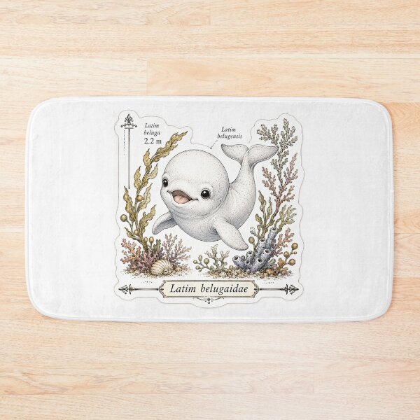 Item preview, Cute Vintage Beluga Whale Sticker - Scientific Arctic Plate designed and sold by PND7777.