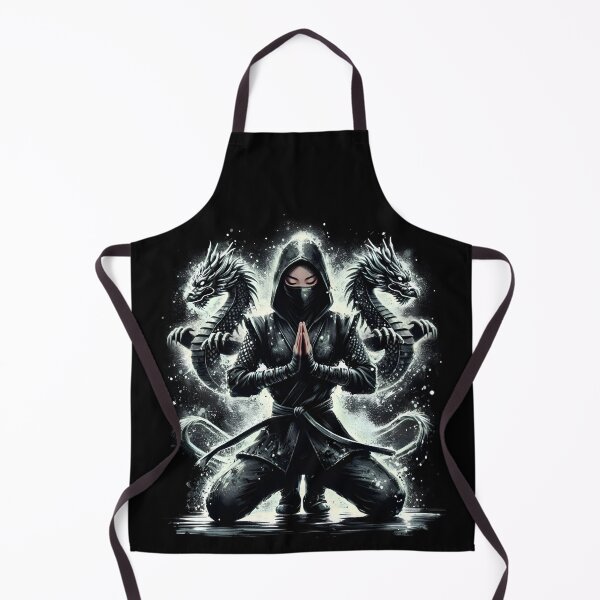 Item preview, Spiritual Female Ninja – Powerful Meditation Dragon Summoning Japanese Dark Fantasy Illustration designed and sold by Lag-Threads.