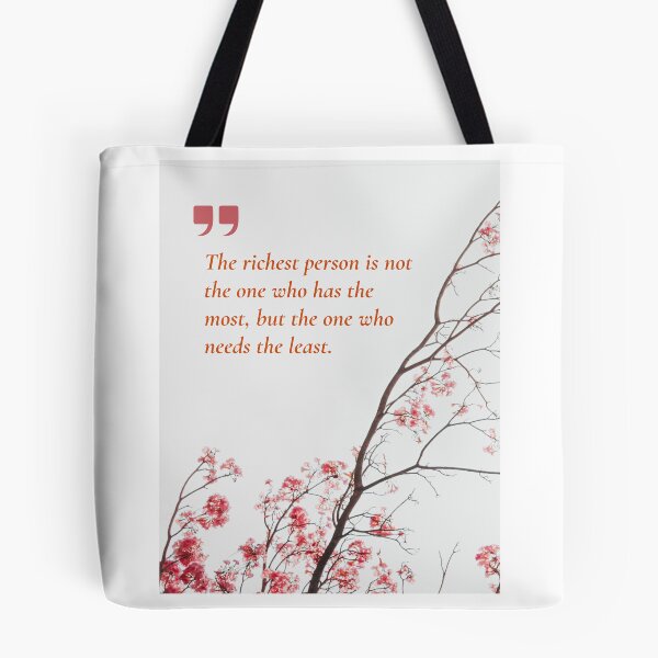 Item preview, The Richest Person Is Not the One Who Has the Most – Inspirational Minimalist Quote Wall Art | Simple Living Printable | Mindful Home Decor designed and sold by StyleForge Apparel.