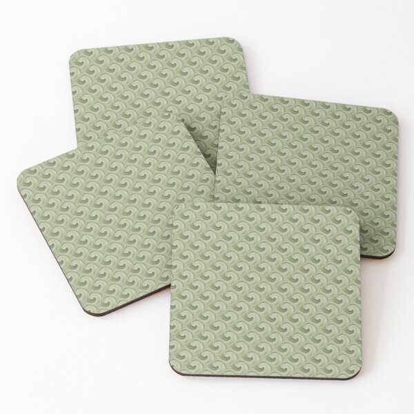 Item preview, Retro Circle Swirl Wave Pattern in Green designed and sold by Artistestella.