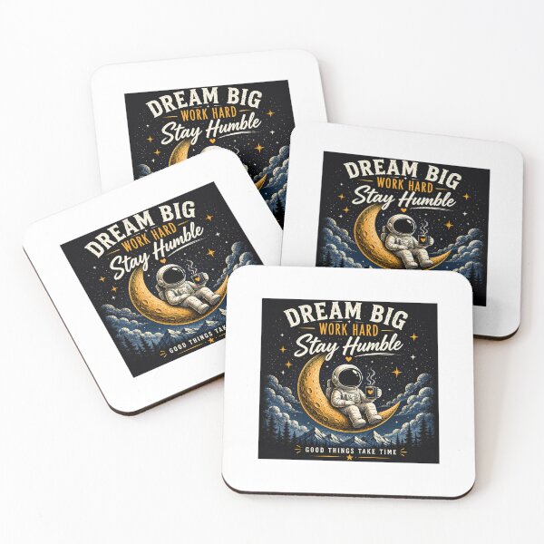 Item preview, Dream Big Work Hard Stay Humble – Astronaut Moon Motivational Vintage Graphic T-Shirt designed and sold by shesam-Designs.