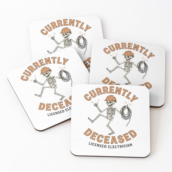 Item preview, Currently Deceased Funny Halloween Electrician Skeleton  designed and sold by Lulustarfox.
