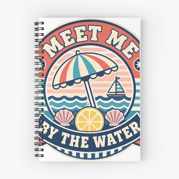 Item preview, Meet Me By The Water Retro Beach Badge designed and sold by Lobory.