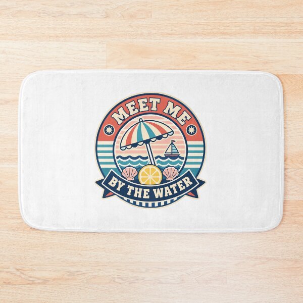 Item preview, Meet Me By The Water Retro Beach Badge designed and sold by Lobory.