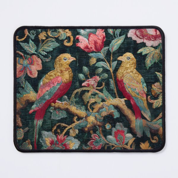Item preview, Vintage Chinese Silk Birds Peonies Antique Oriental Textile Pattern designed and sold by GrinGalore.