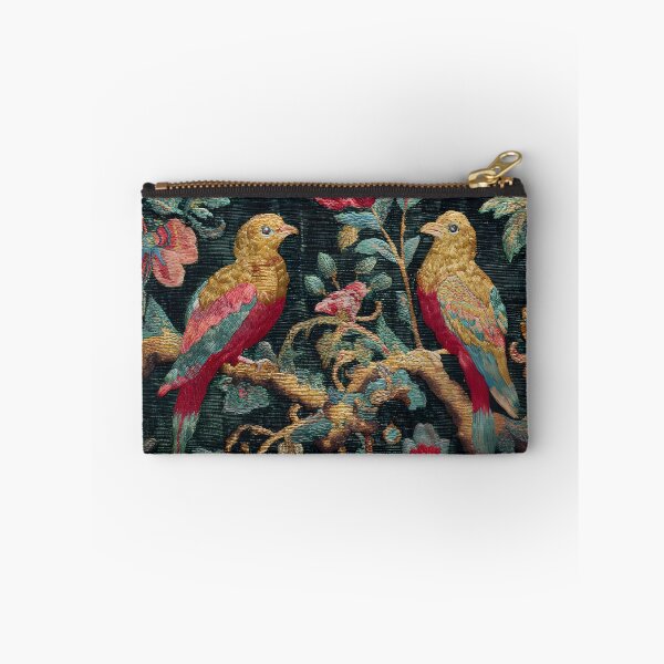 Item preview, Vintage Chinese Silk Birds Peonies Antique Oriental Textile Pattern designed and sold by GrinGalore.
