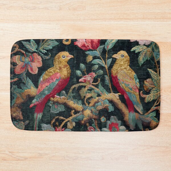Item preview, Vintage Chinese Silk Birds Peonies Antique Oriental Textile Pattern designed and sold by GrinGalore.